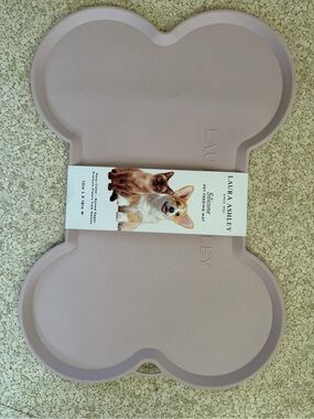 Laura Ashley Blush Pink Bone-Shaped Silicone Pet Placemat